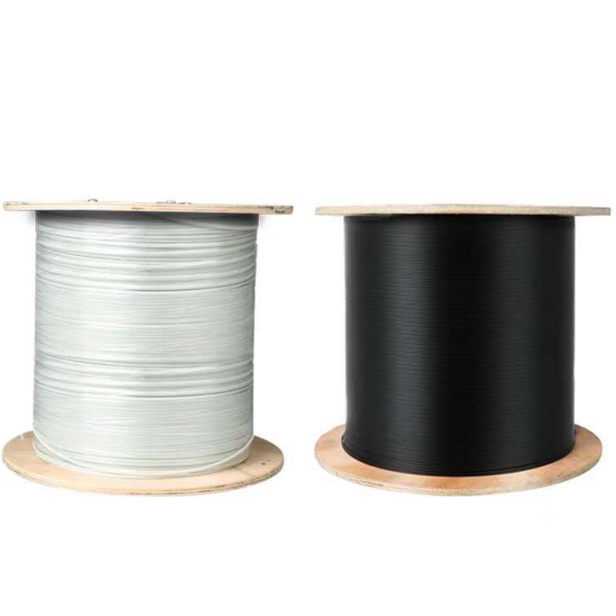 Czarny / biały drut stalowy lub włókno optyczne FRP DROP KABEL FTTH PLAT GJXH WNICZENY KABEL SKÓROWY 6