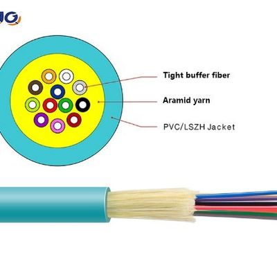 ODM Multi Mode Fiber Optic Cable 6 12 24 Core GJFJV Indoor High Performance Optical Cable