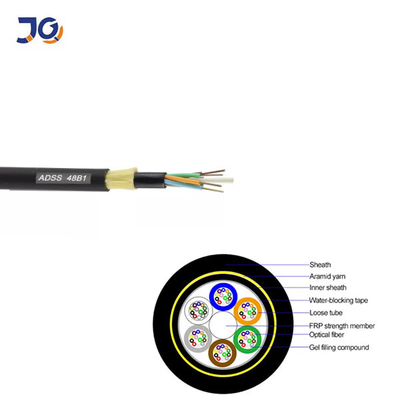 Kabel światłowodowy ADSS Napowietrzny 144-rdzeniowy kabel światłowodowy Zewnętrzny kabel światłowodowy ADSS