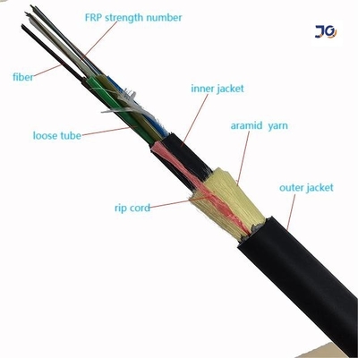 Przędza aramidowa Bez metalu Jednomodowy kabel światłowodowy G652D ADSS