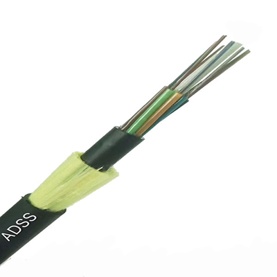 Wszystkie Dieletric FRP Siła 12 24 48 rdzeni Jednomodowy zewnętrzny kabel światłowodowy ADSS