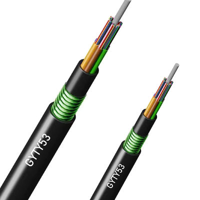 Podwójny osłony pancerny pod ziemią G652D 12 24 36 48 72 96 144 288 Rdzeń bezpośrednio zakopany GYTY53 Kabel światłowodowy