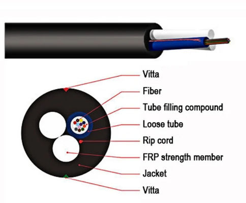 4 8 12 rdzenia ASU Fiber Cable Mini Adss Optical Cable Span 80-150M samodzielny kabel optyczny