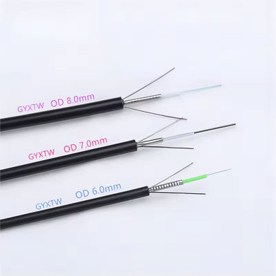 Niestandardowy GYXTW opancerzony 2 4 6 8 12 24 rdzenia kablu światłowodowego jednowarunkowego 6 mm 7 mm 8 mm z posłańcem