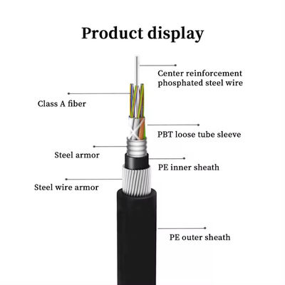 72 rdzeń GYTA33 bezpośrednio zakopany Kabel podwodny światłowodowy przeciw gryzoniom Kabel optyczny optyczny