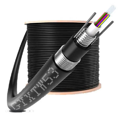 Kabel optyczny z włókna powietrznego GYXTW 4-24 Rdzenie jednowarstwowe G652D 8.0mm Kabel OD do układania powietrznego z wytrzymałością 1 mm drutu stalowego
