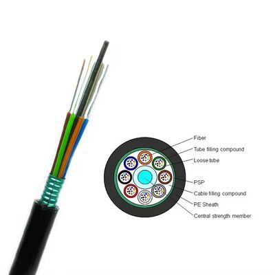 GYTS Włókno optyczne z opancerzonym kablem 288 rdzenia jednowarunkowy zewnętrzny, podziemny, bezpośredni pochowany kabel optyczny, wzmocniony taśmą stalową