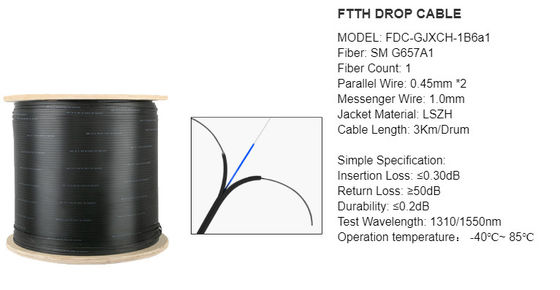 GJYXCH-1B6 G657A2 1-żyłowy kabel światłowodowy