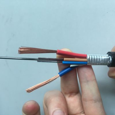 G652D 6-żyłowy hybrydowy kabel światłowodowy z 2 miedzianymi przewodami zasilającymi OPLC