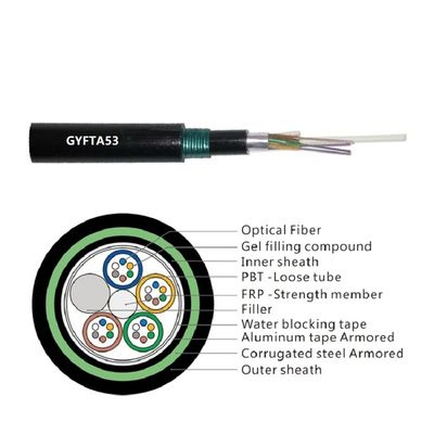 96 rdzeń GYFTA53 Bezpośredni zakopany kabel z podwójną osłoną